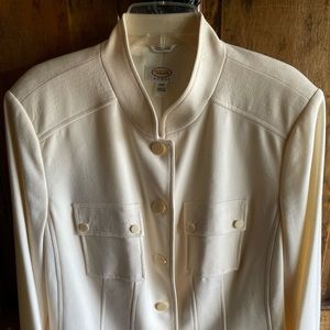 Talbots crème wool button suit jacket Size 14W. Discounted shipping.